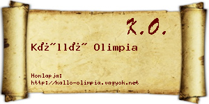 Kálló Olimpia névjegykártya
