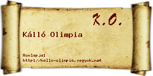 Kálló Olimpia névjegykártya